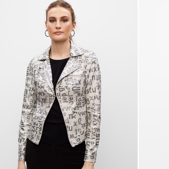 NWT Jospeh Ribkoff letter printed Jacket Sz XXL NEW - Picture 2 of 7